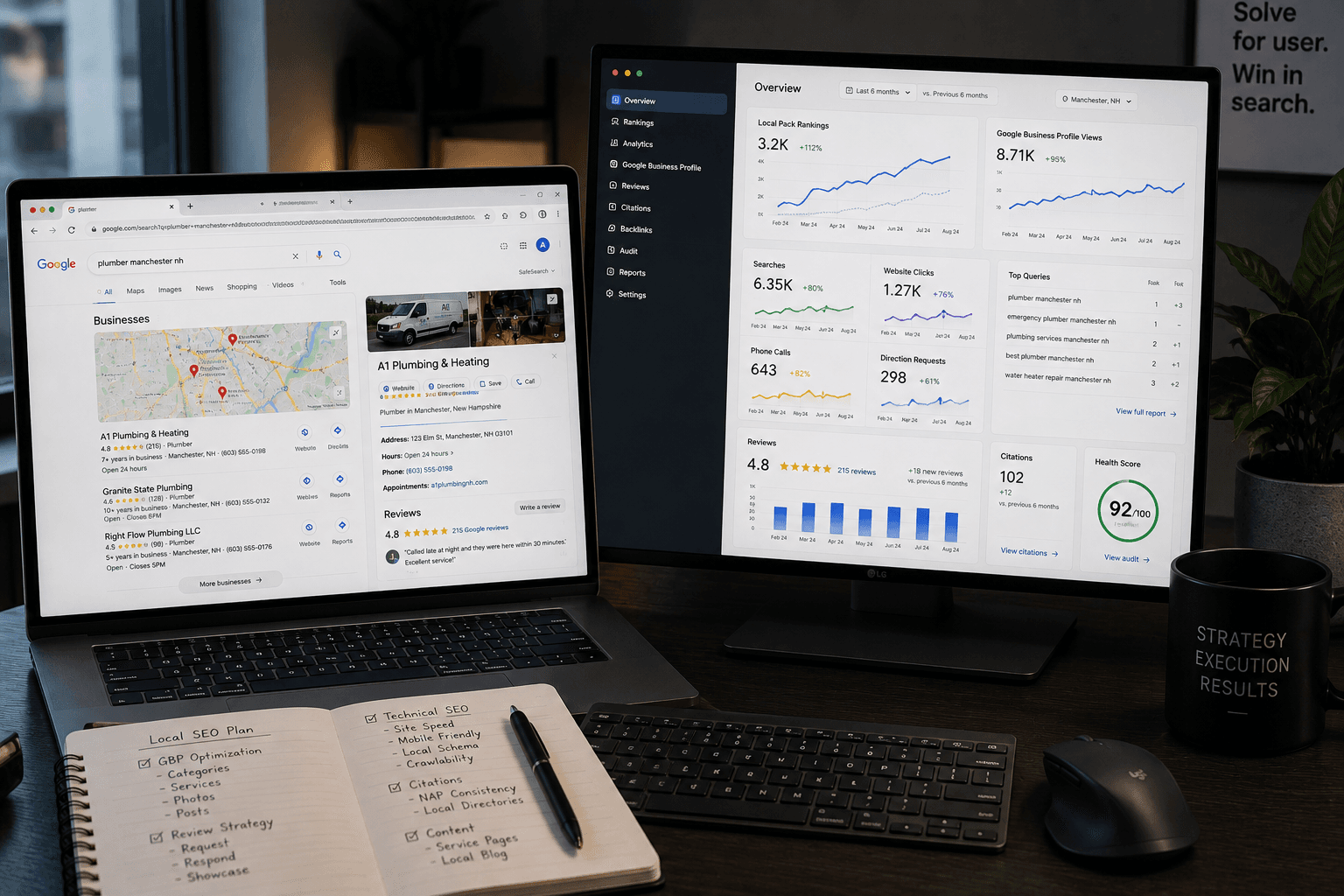 SEO and organic search analysis workspace