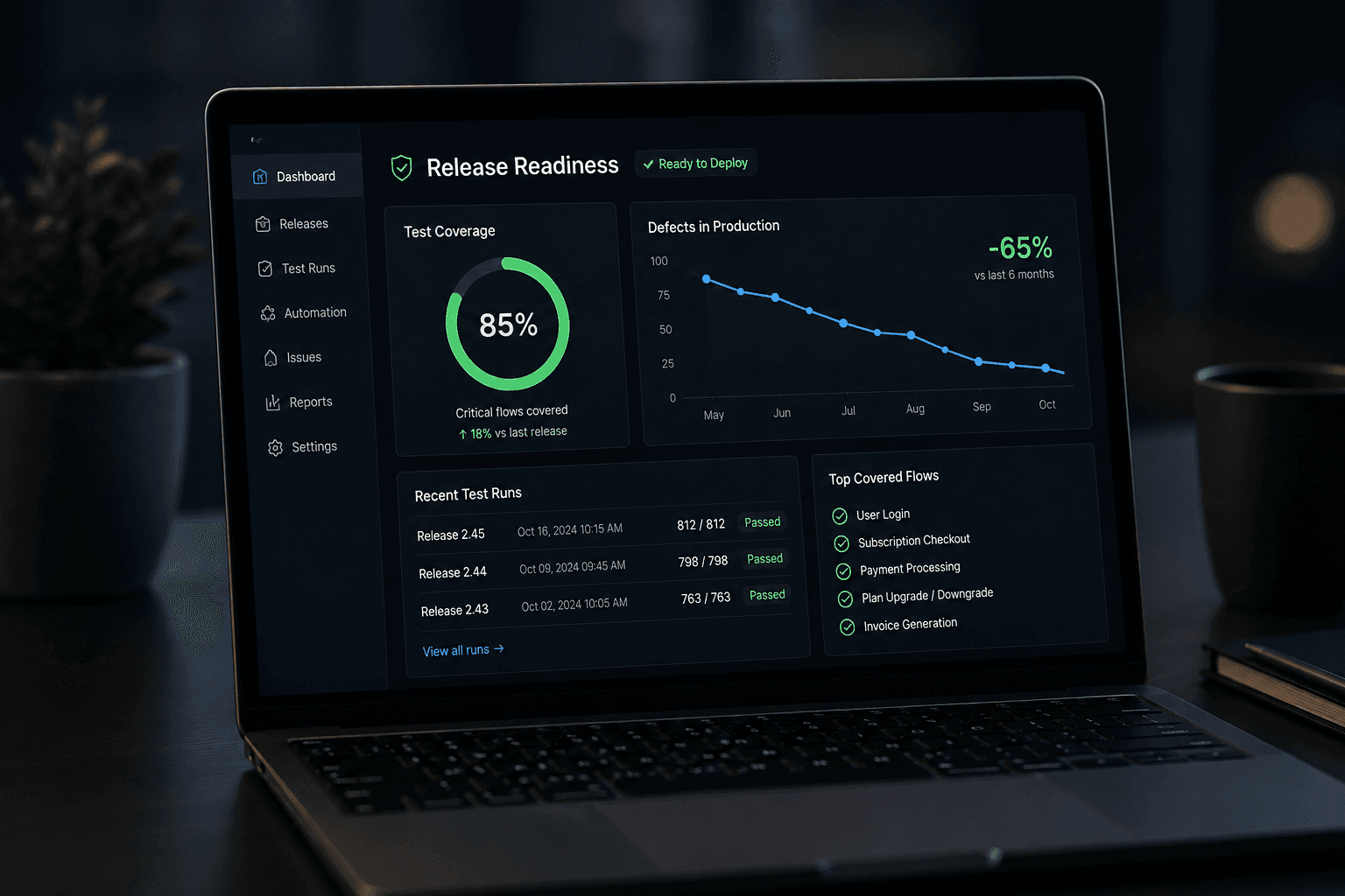 Cutting release regressions on a subscription platform